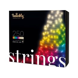 Twinkly|Strings Smart LED Lights 250 RGBW (Multicolor + White), 20m, czarny przewód|RGBW - 16M+ kolorów + Ciepła biel