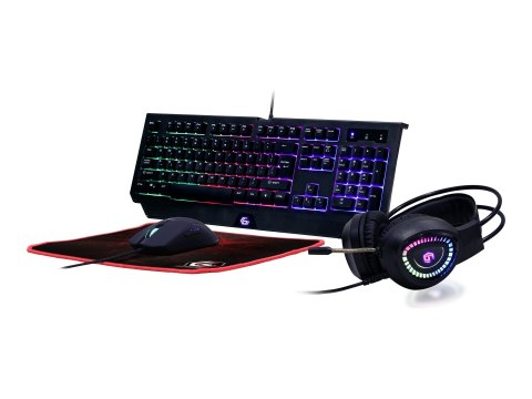 Zestaw do gier Gembird | 4 w 1 "Phantom" z podświetleniem RGB | GGS-UMGL4-01 | Przewodowy | US | USB