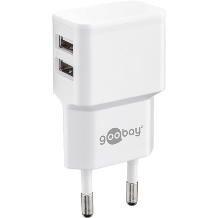 Goobay | 4 pin USB Typ A | Europlug (zasilanie CEE 7/16) | Biały | 12 Watt