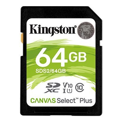 Kingston | Canvas Select Plus | UHS-I | 64 GB | SDXC | Pamięć flash klasy 10